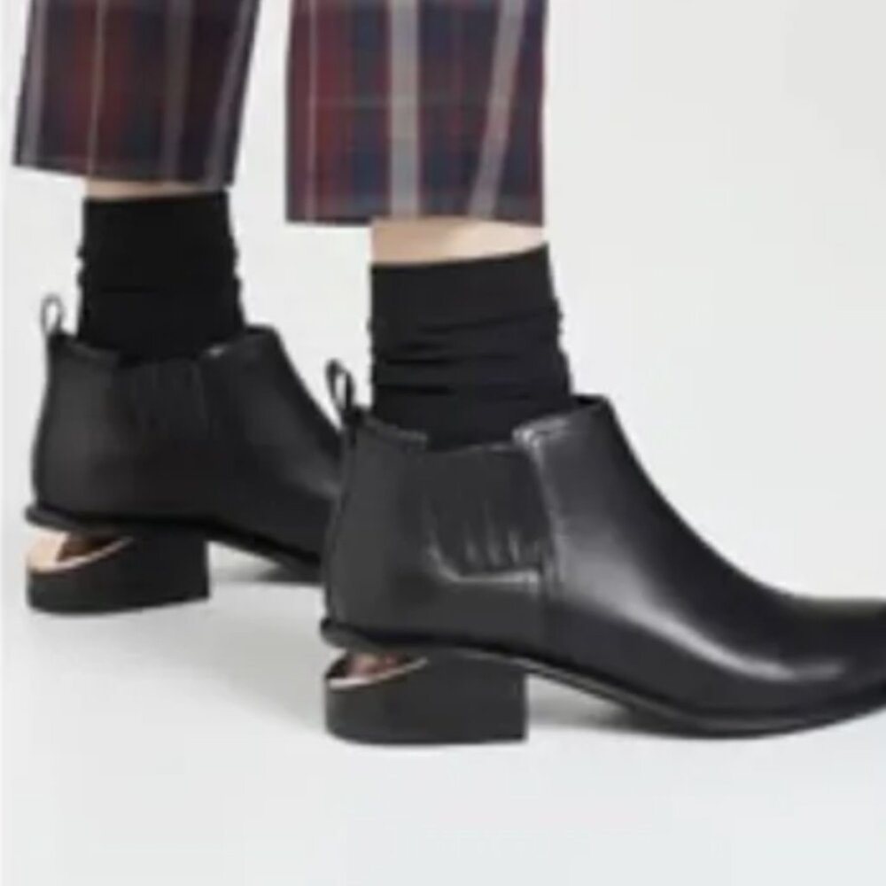 Alexander Wang Kori Leather Ankle Booties Gold